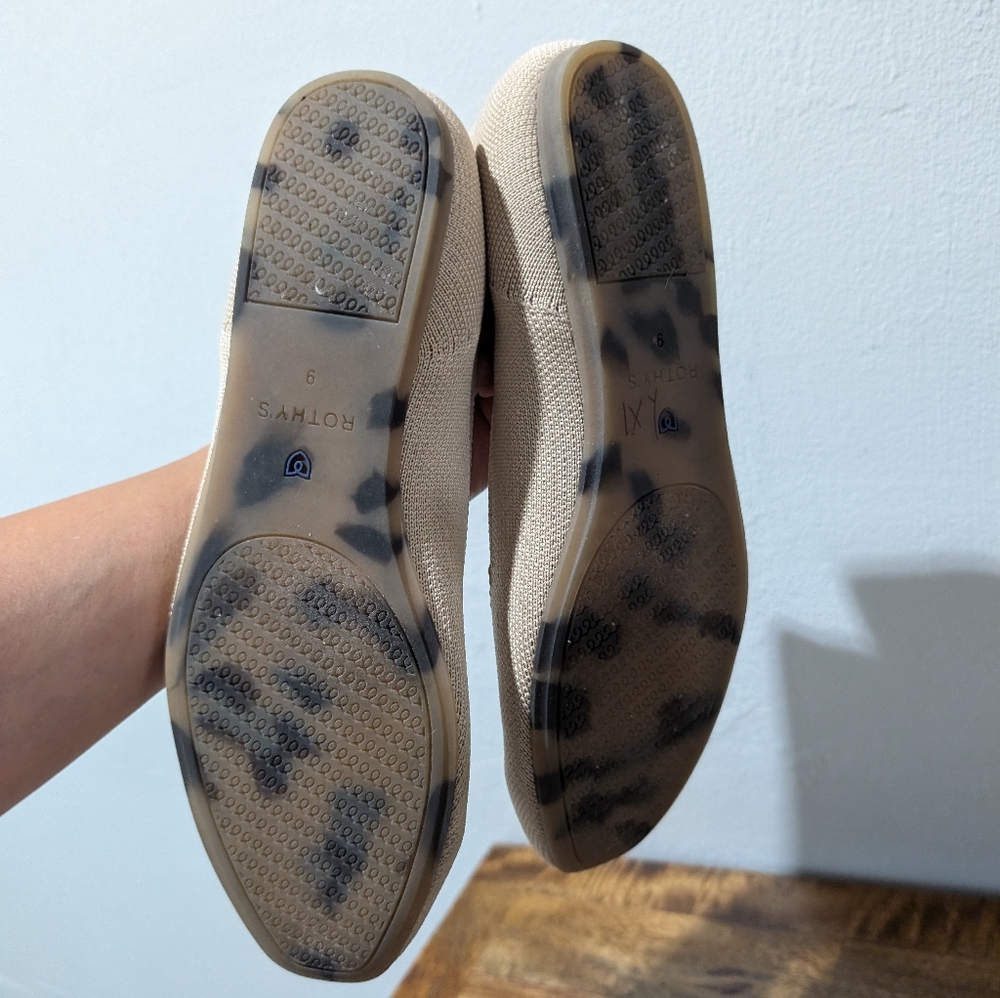 Rothy's The Flat Ecru Textile Ballet Flat Comfort Shoes Women’s US Sz 9‎ - Picture 6 of 7